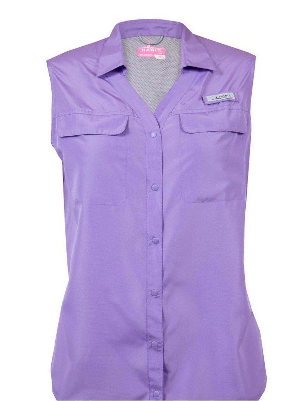 NWT HABIT OUTDOORS Ladies Pike's Pier sleeveless shirt vibrant purple SPF 40 M - Picture 2 of 16